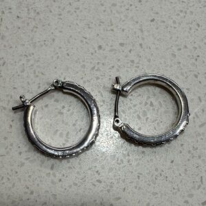 Textured Silver Hoop Earrings for Women